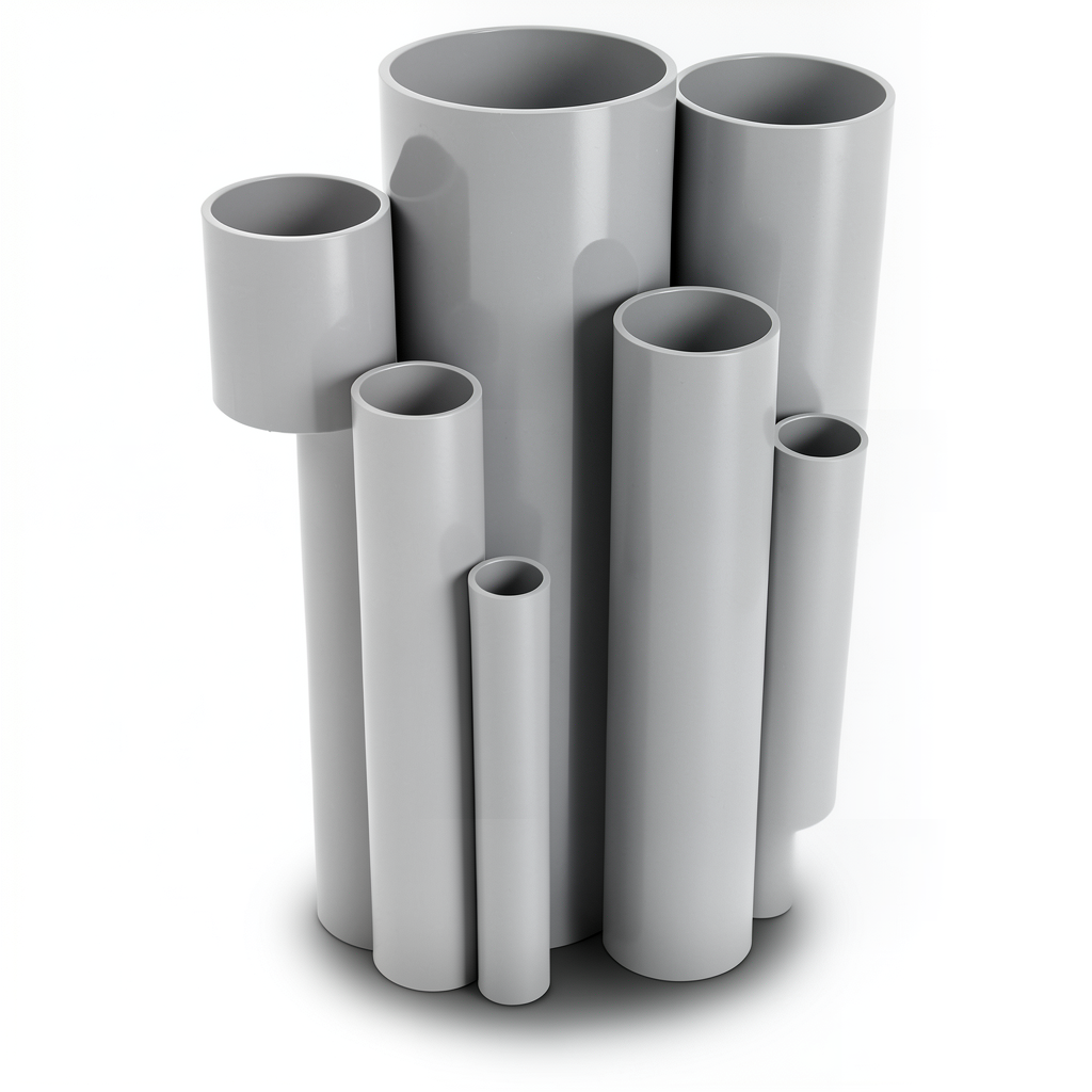 مواسير UPVC جدول 80 مقاس ¾ إنش سمك 3.9 مم لون رمادي
