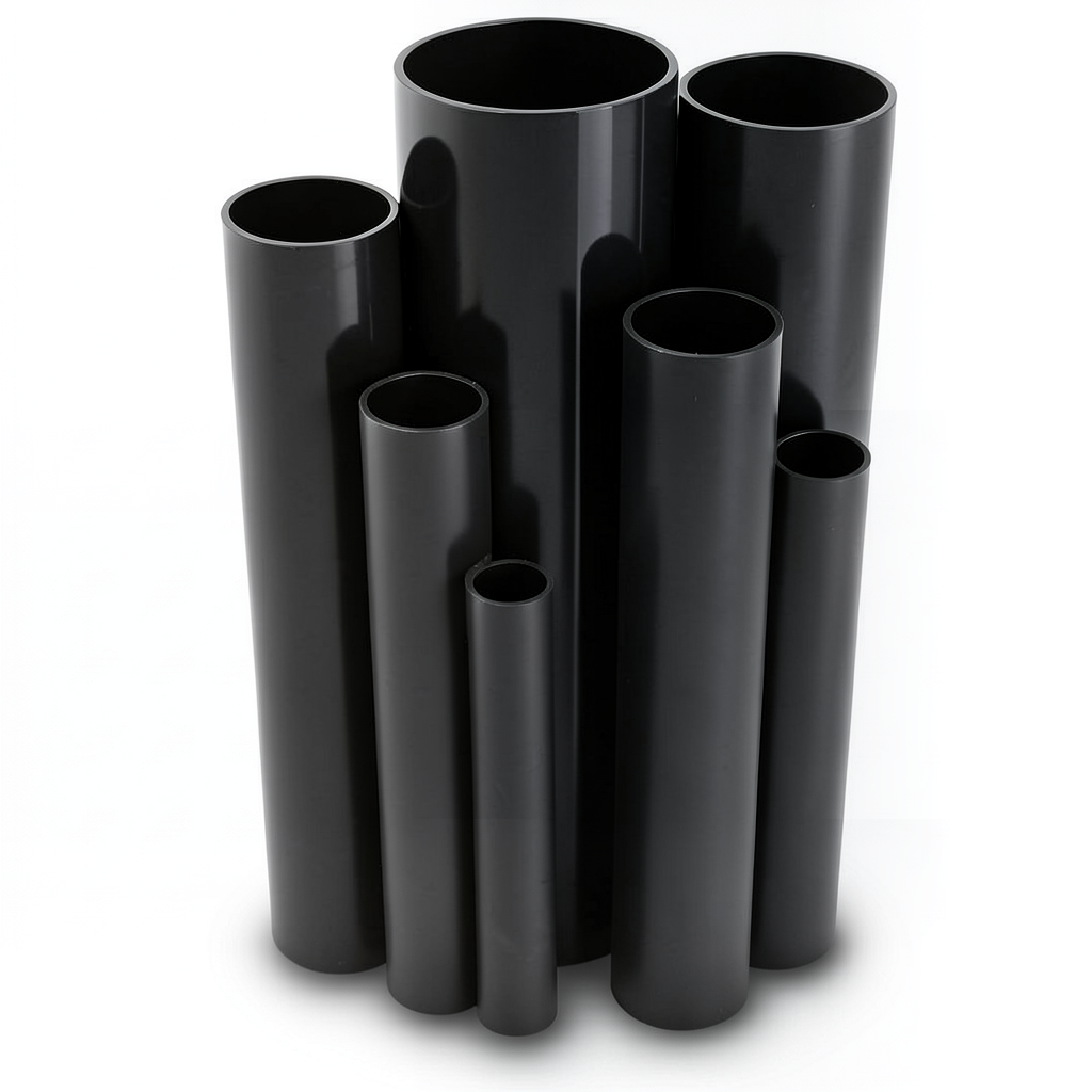 مواسير UPVC ضغط اسمي 10 بار قطر خارجي 280 مم سمك 13.40 مم لون اسود