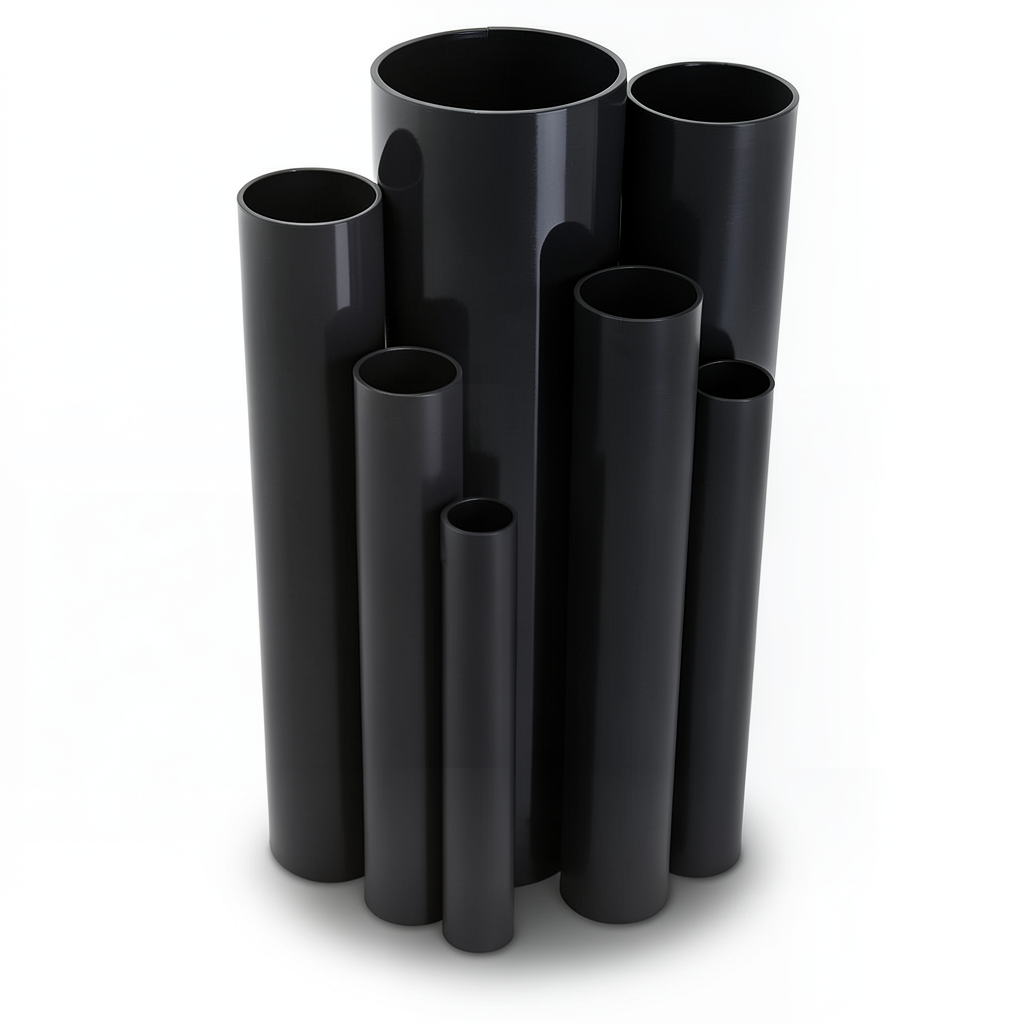 مواسير UPVC ضغط 4 بار قطر خارجي 250 مم سمك 4.9 مم لون اسود