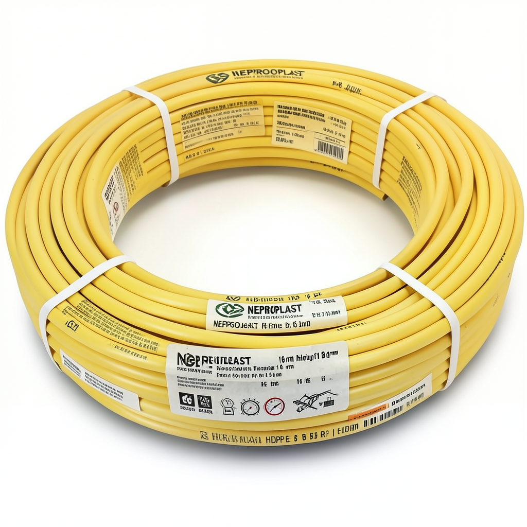 HDPE Pipes PE 80 Pressure 16 Bar Diameter 16 mm Thickness 1.8 mm Yellow | NEPROPLAST