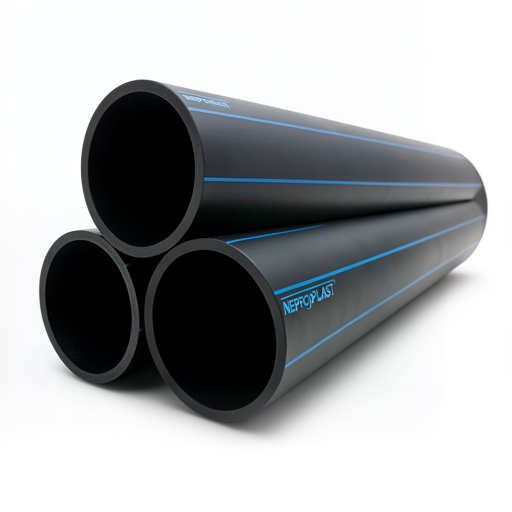 مواسير HDPE نيبروبلاست PE 100 ضغط 20 بار قطر خارجي 180 مم سمك 20.1 مم لون اسود | نيبروبلاست