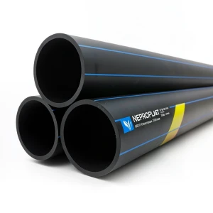 مواسير HDPE PE 100 ضغط 20 بار قطر خارجي 160 مم سمك 17.9 مم لون أسود | نيبروبلاست
