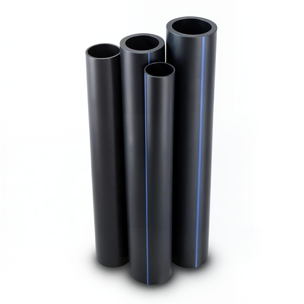 مواسير HDPE PE 100 ضغط 10 بار قطر خارجي 710 مم سمك 42.1 مم لون أسود