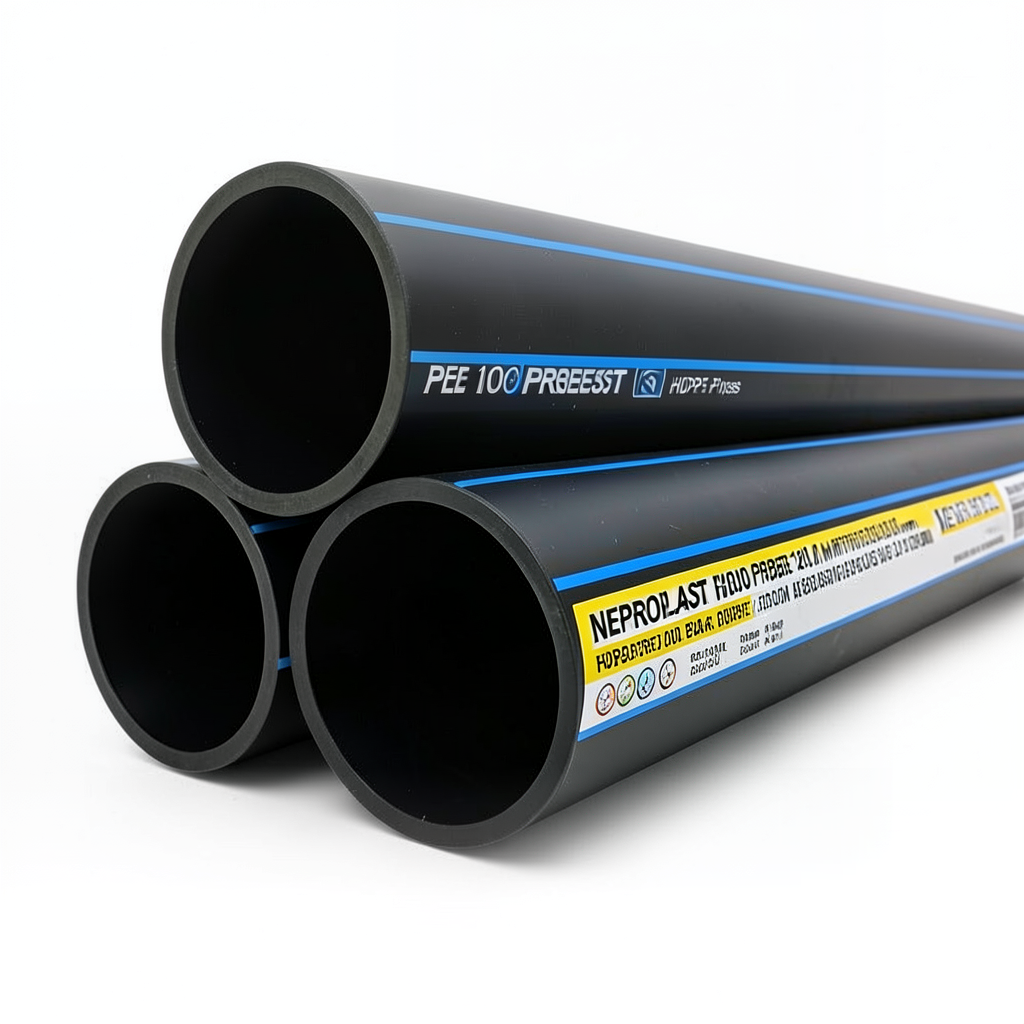 مواسير HDPE نيبروبلاست PE 100 ضغط 20 بار قطر خارجي 180 مم سمك 20.1 مم لون اسود | نيبروبلاست