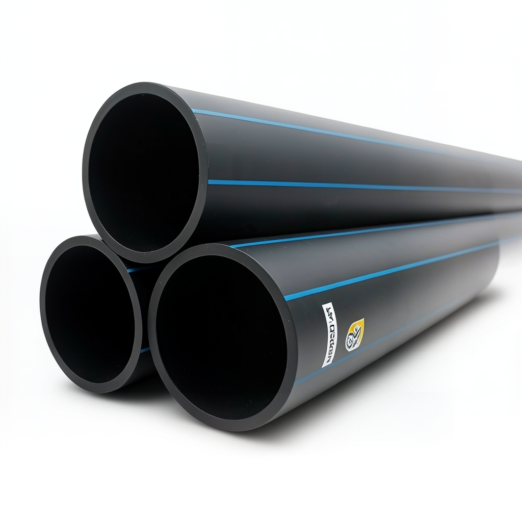 HDPE Pipes PE 100 Pressure 20 Bar 200 mm Diameter 22.4 mm Thickness Black | NEPROPLAST