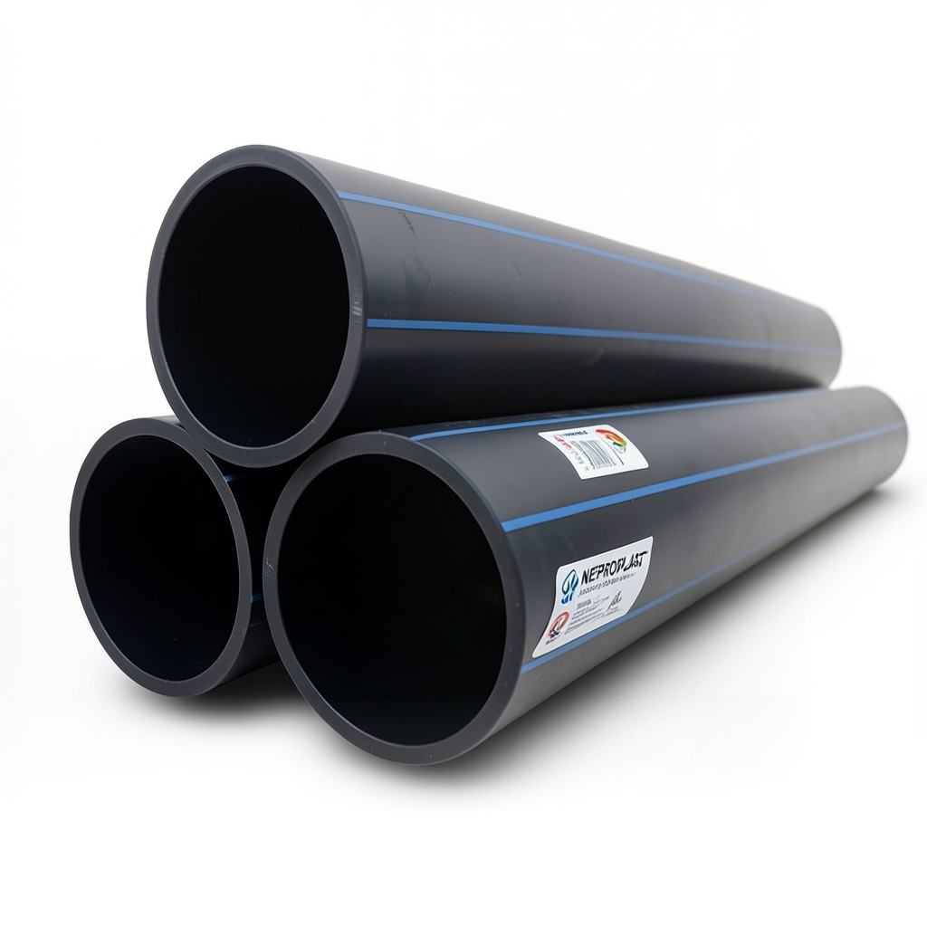HDPE Pipes PE 80 Pressure 16 Bar Outside Diameter 180 mm Thickness 20.1 mm Black | NEPROPLAST