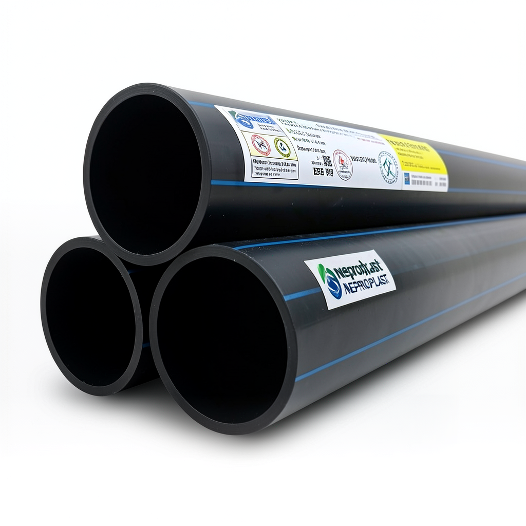 Neproplast HDPE Pipes PE 80 Pressure 16 Bar Outside Diameter 200 mm Thickness 22.4 mm Black | NEPROPLAST