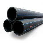 مواسير HDPE بولي إيثيلين عالي الكثافة PE 80 ضغط 16 بار قطر خارجي 225 مم سمك 25.2 مم أسود | نيبروبلاست