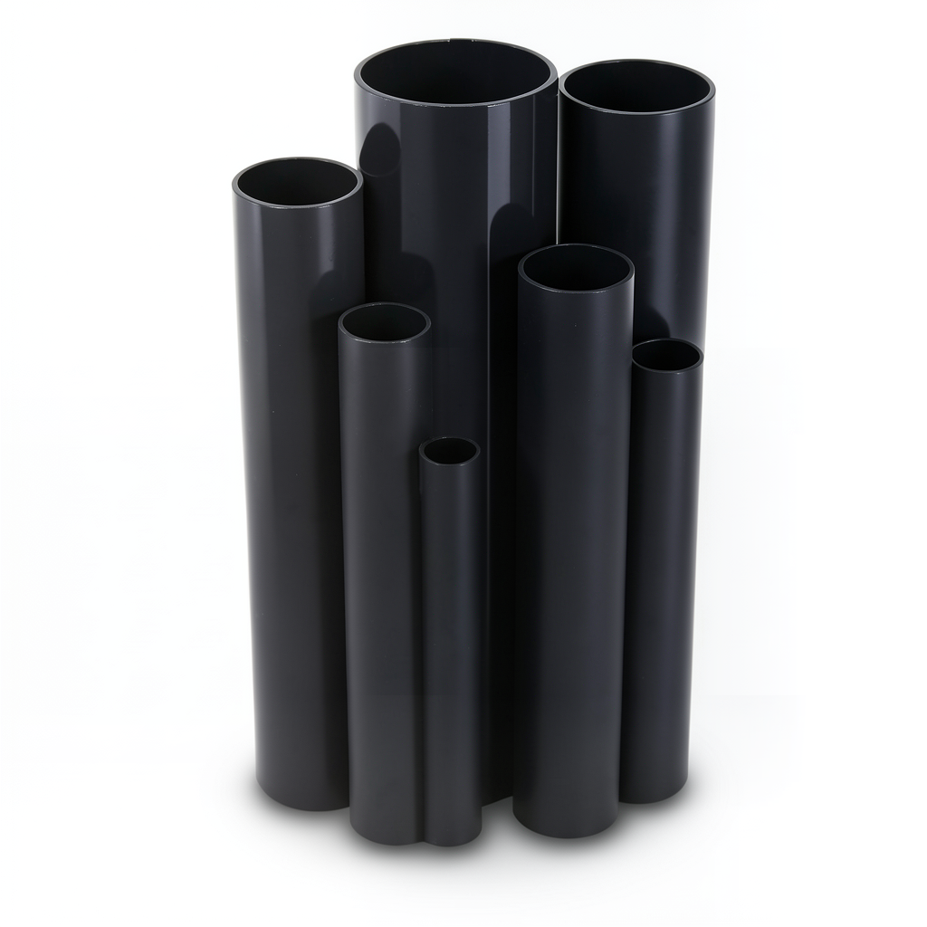 مواسير UPVC جدول 80 مقاس 1 إنش سمك 4.6 مم لون أسود