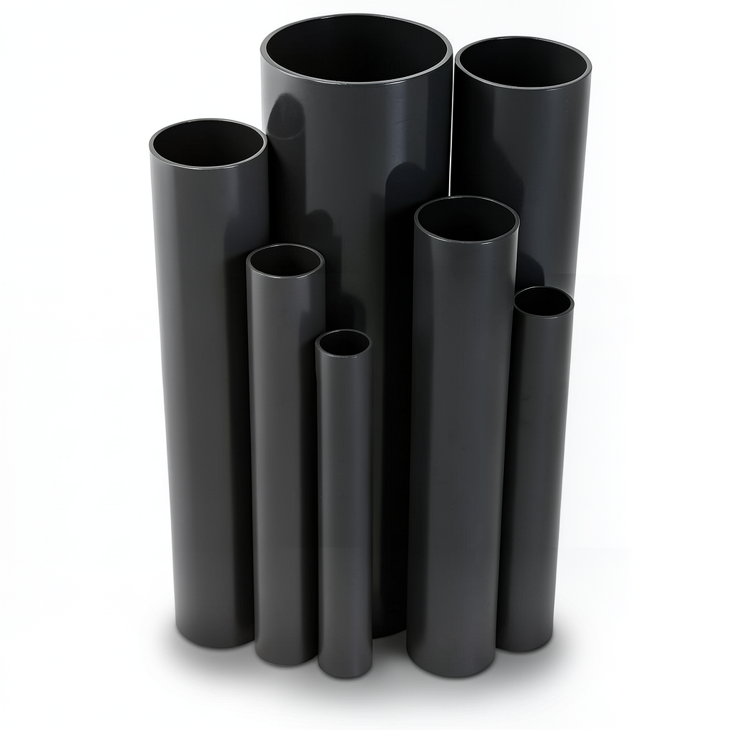مواسير UPVC جدول 80 مقاس ½ 1 إنش سمك 5.10 مم لون أسود