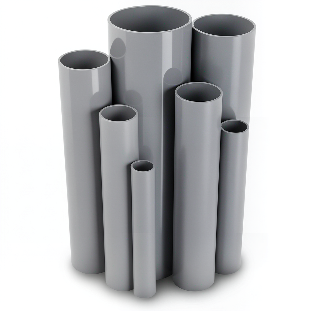 UPVC Pipes Nominal Pressure 6 Bar Outside Diameter 250 mm Thickness 7.3 mm Gray