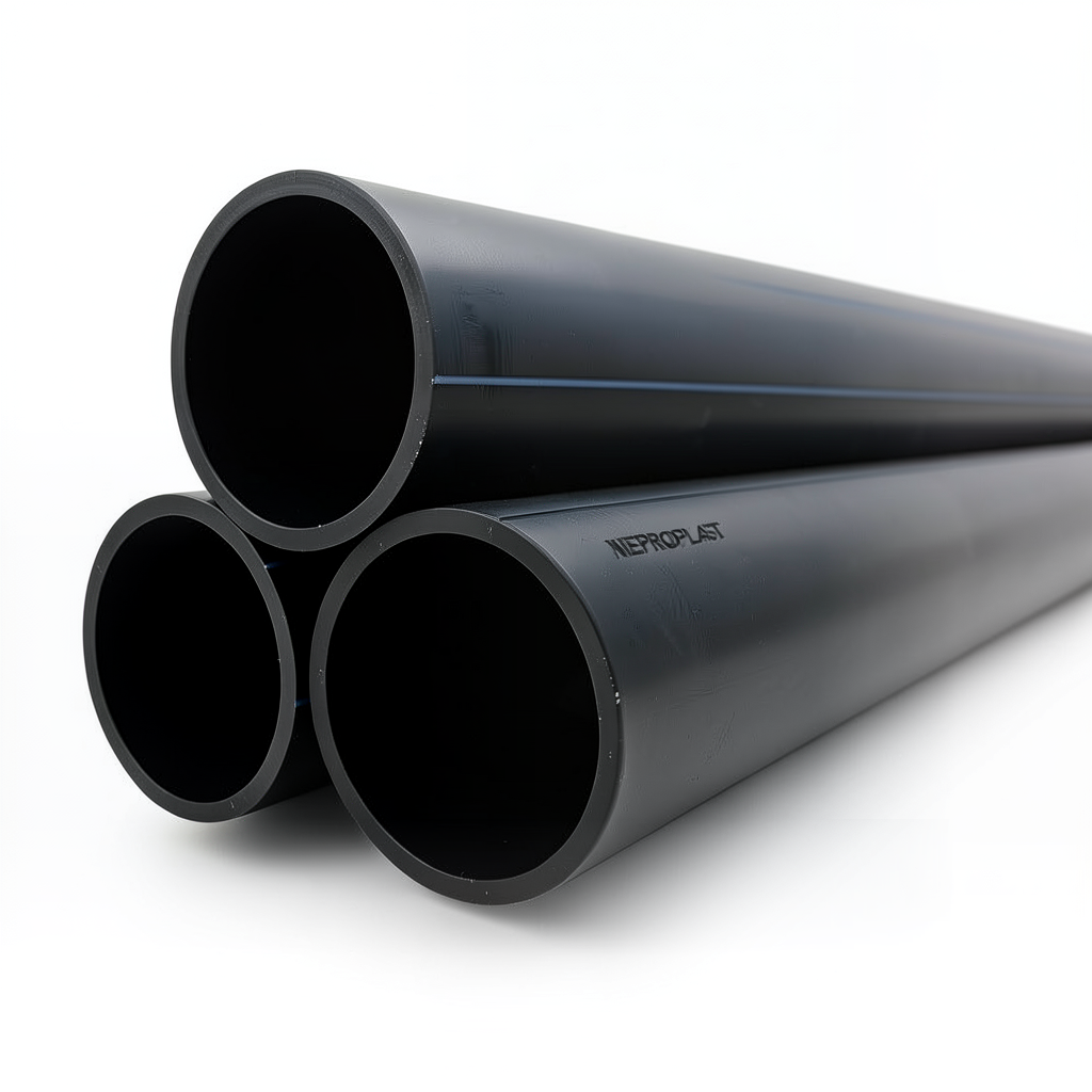 مواسير HDPE نيبروبلاست PE 80 ضغط 16 بار قطر خارجي 250 مم سمك 27.9 مم لون أسود | نيبروبلاست