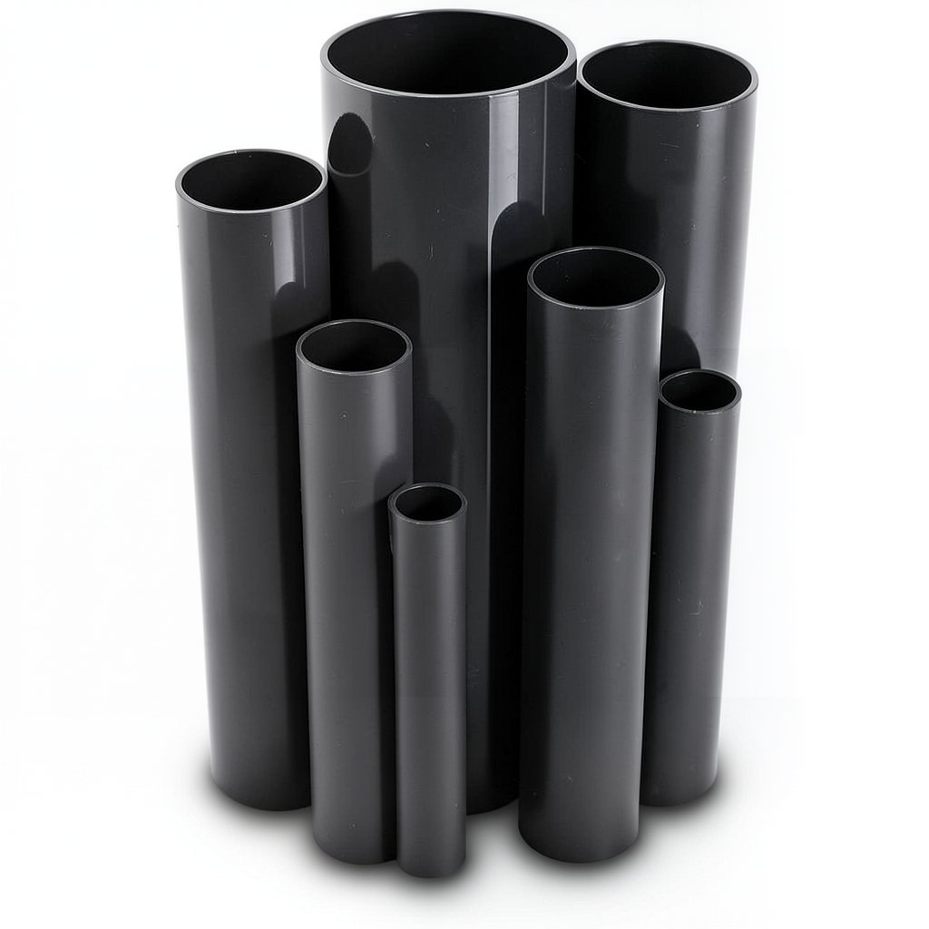 مواسير UPVC جدول 80 مقاس ½ 1 إنش سمك 5.10 مم لون أسود