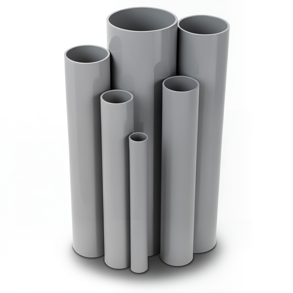 UPVC Pipes Pressure 16 Bar Outside Diameter 250 mm Thickness 18.6 mm Gray