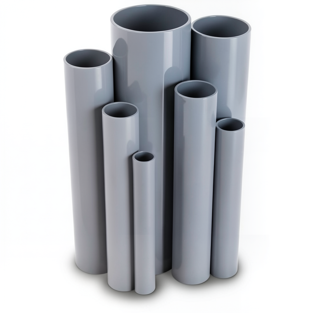 مواسير UPVC جدول 80 مقاس 2 إنش سمك 5.5 مم لون رمادي