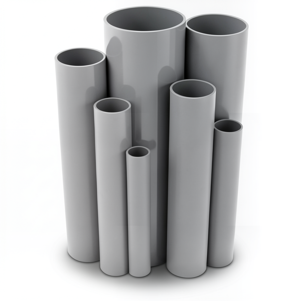 مواسير UPVC ضغط 10 بار قطر خارجي 250 مم سمك 11.9 مم رمادي