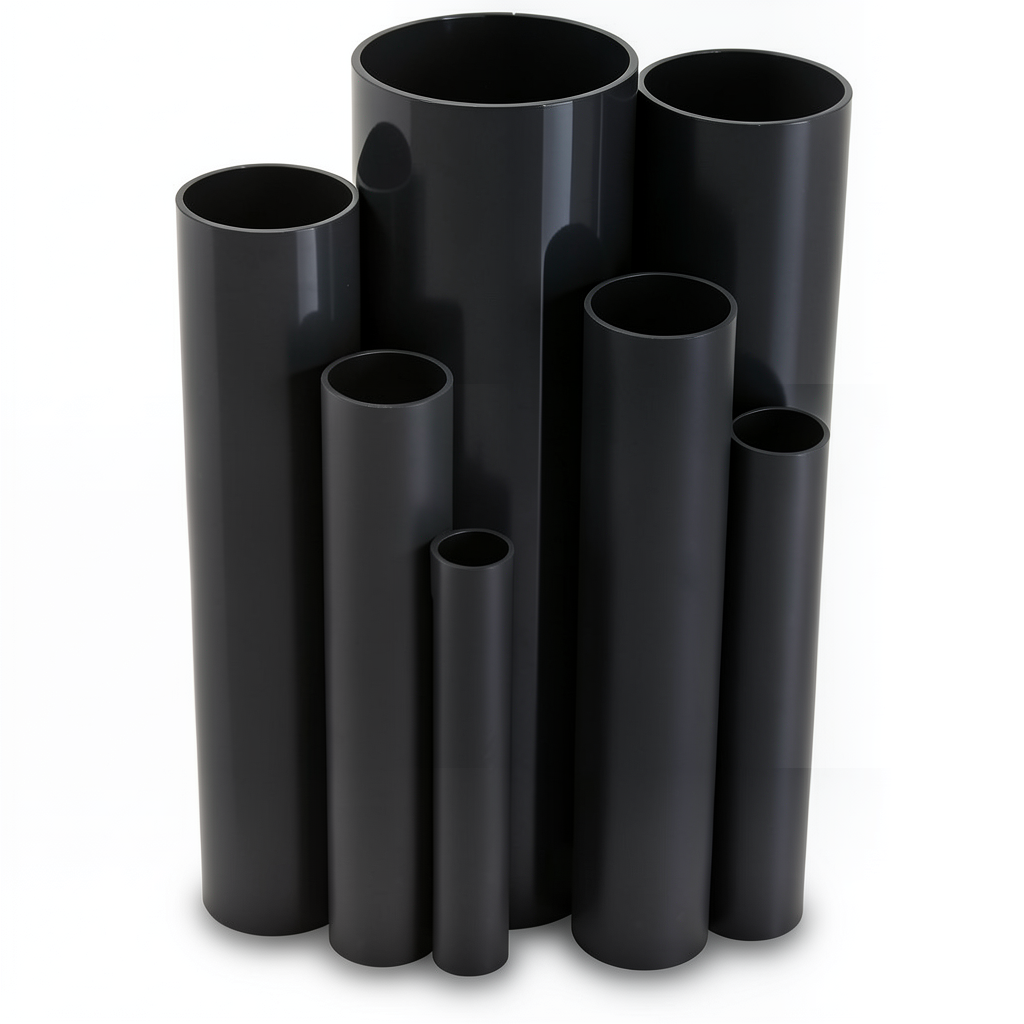 مواسير UPVC ضغط 10 بار قطر خارجي 250 مم سمك 11.9 مم لون اسود
