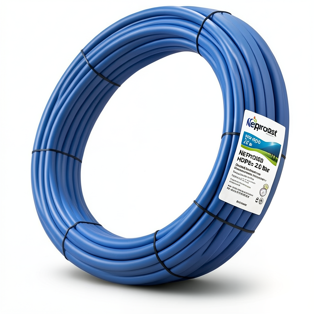 Neproplast HDPE Pipes PE 100 Pressure 20 Bar Outside Diameter 125 mm Thickness 14 mm Blue | NEPROPLAST
