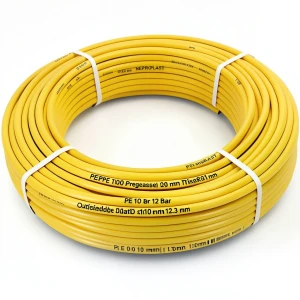 أنابيب HDPE PE 100 ضغط 20 بار قطر خارجي 110 مم سمك 12.3 مم لون أصفر | نيبروبلاست