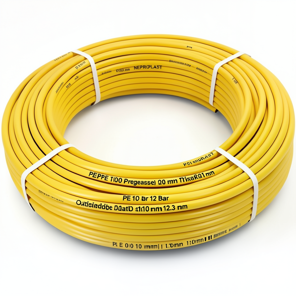 HDPE Pipes PE 100 Pressure 20 Bar Outside Diameter 110 mm Thickness 12.3 mm Yellow | NEPROPLAST