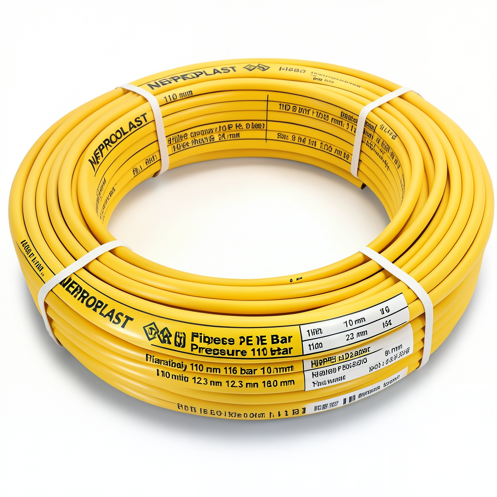 HDPE Pipes PE 80 Pressure 16 Bar Diameter 110 mm Thickness 12.3 mm Yellow | NEPROPLAST