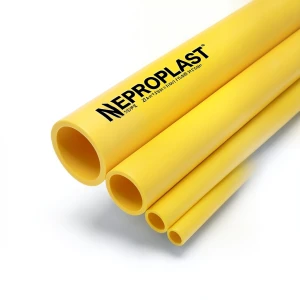 مواسير HDPE PE 100 ضغط 20 بار قطر 140 مم سمك 15.7 مم لون أصفر | نيبروبلاست