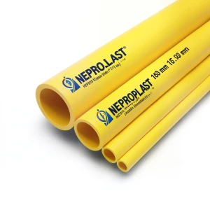 مواسير HDPE نيبروبلاست PE 100 ضغط 20 بار قطر خارجي 160 مم سمك 17.9 مم لون أصفر | نيبروبلاست
