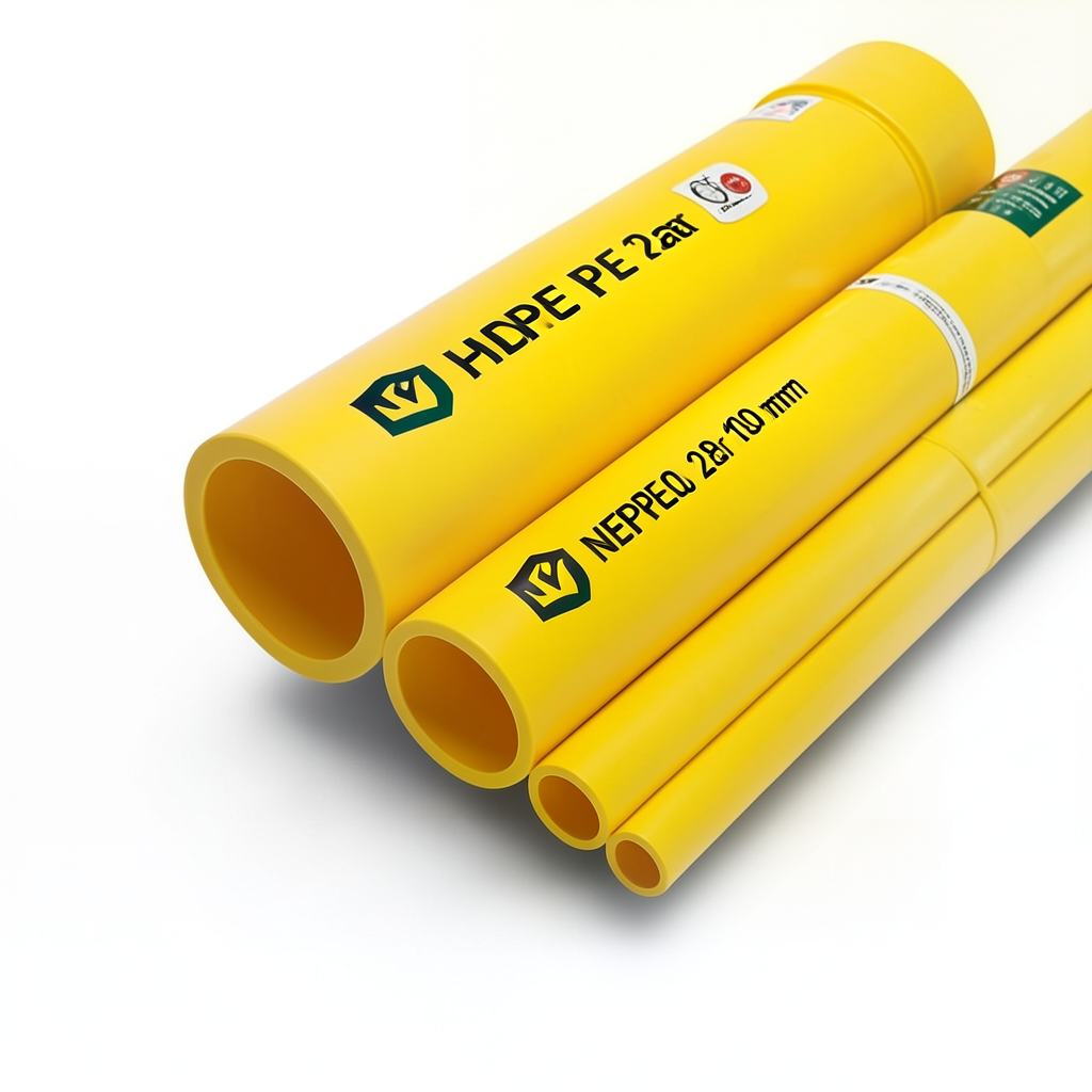 HDPE Pipes PE 100 Pressure 20 Bar Outside Diameter 180 mm Thickness 20.1 mm Yellow | NEPROPLAST