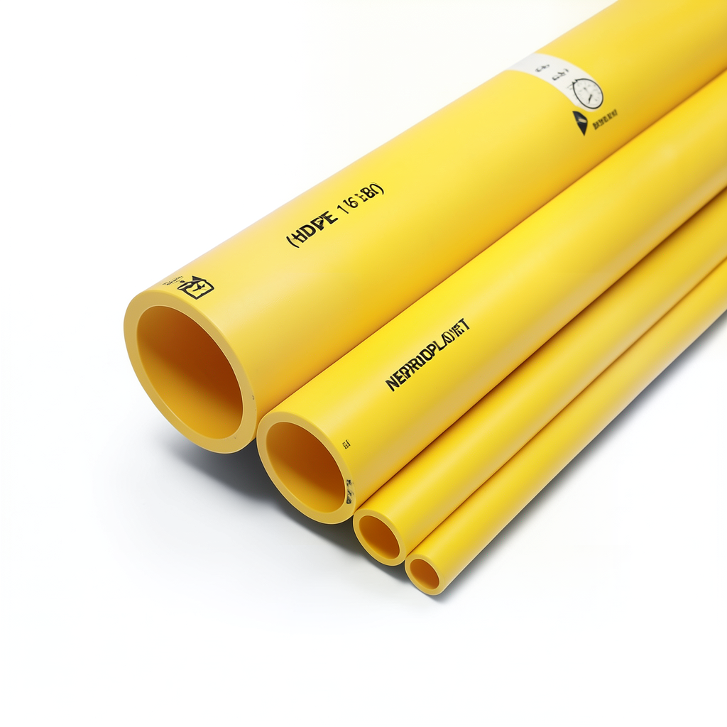 HDPE Pipes PE 80 Pressure 16 Bar Outside Diameter 140 mm Thickness 15.7 mm Yellow | NEPROPLAST