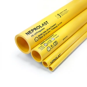 HDPE Pipes PE 100 Pressure 20 Bar Diameter 200 mm Thickness 22.4 mm Yellow | NEPROPLAST