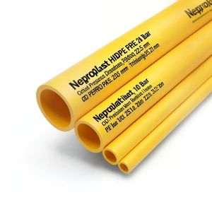 Neproplast HDPE Pipes PE 100 Pressure 20 Bar Outside Diameter 225 mm Thickness 25.2 mm Yellow | NEPROPLAST