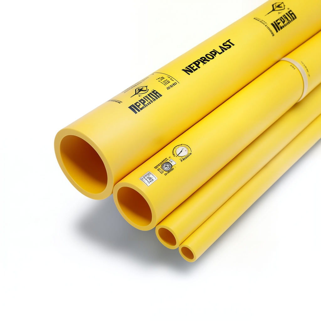 HDPE Pipes PE 100 Pressure 20 Bar 250 mm Diameter 27.9 mm Thickness Yellow | NEPROPLAST
