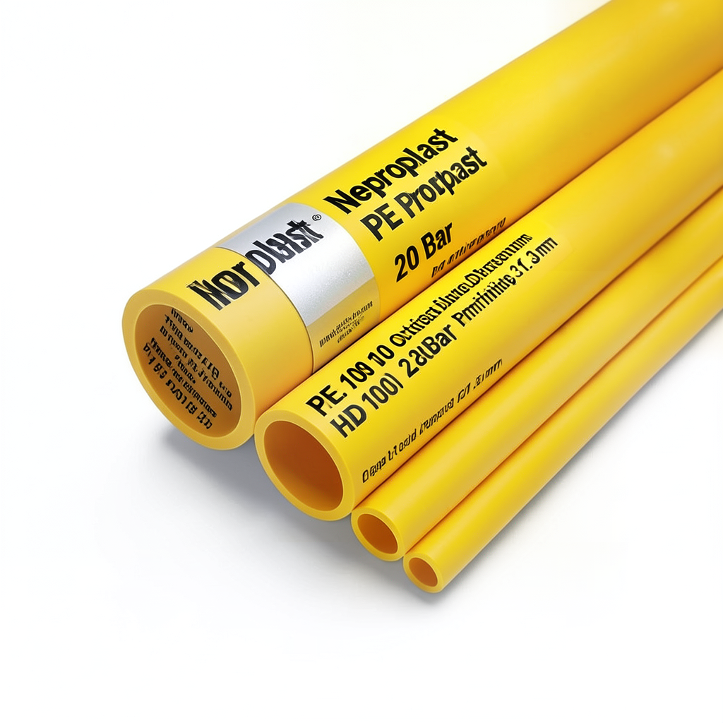 Neproplast HDPE Pipes PE 100 Pressure 20 Bar Outside Diameter 280 mm Thickness 31.3 mm Yellow | NEPROPLAST