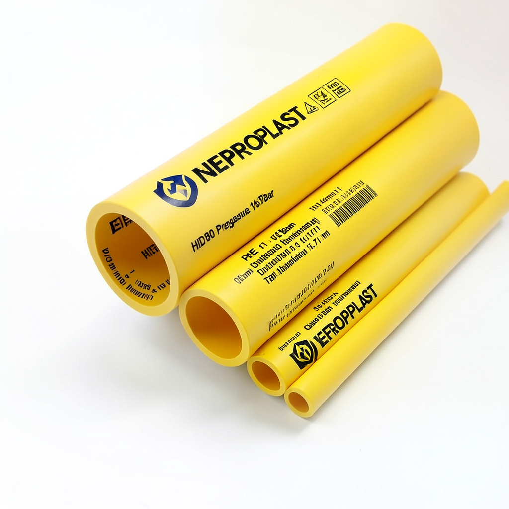 HDPE Pipes PE 80 Pressure 16 Bar Outside Diameter 140 mm Thickness 15.7 mm Yellow | NEPROPLAST