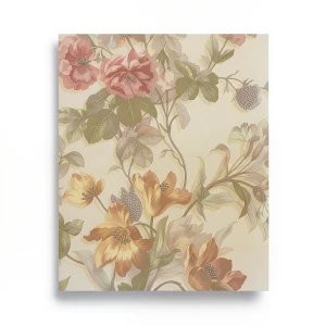 Floral Wallpaper 10 m x 0.70 m Beige Color, Model 13071
