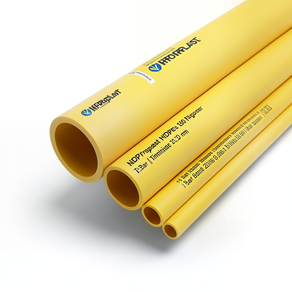 Neproplast HDPE Pipes PE 80 Pressure 16 Bar Outside Diameter 180 mm Thickness 20.1 mm Yellow | NEPROPLAST
