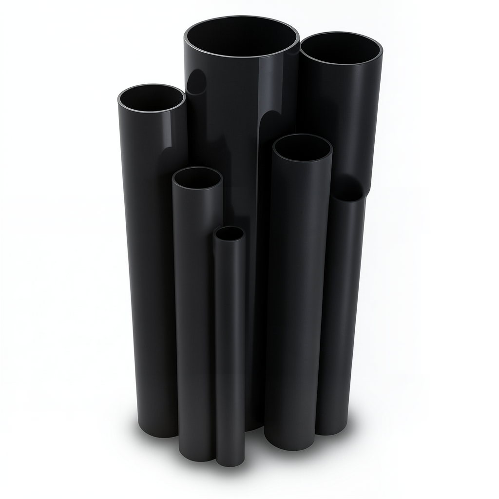 UPVC Pipes Nominal Pressure 16 Bar Outside Diameter 250 mm Thickness 18.6 mm Black