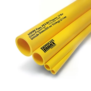 HDPE Pipes PE 80 Pressure 16 Bar Outside Diameter 200 mm Thickness 22.4 mm Yellow | NEPROPLAST