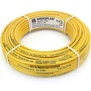 أنابيب HDPE PE 100 ضغط 20 بار قطر خارجي 25 مم سمك 2.8 مم لون أصفر | نيبروبلاست