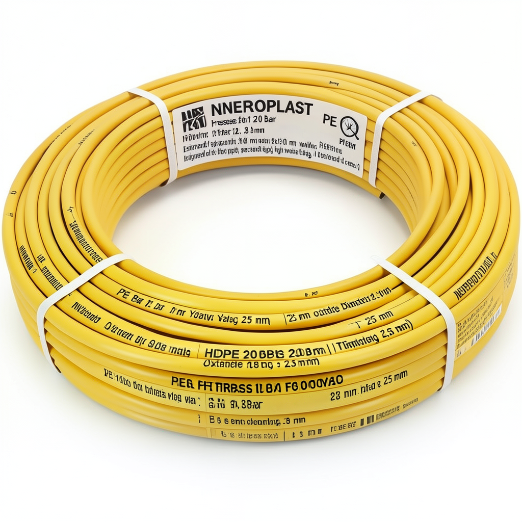 HDPE Pipes PE 100 Pressure 20 Bar Outside Diameter 25 mm Thickness 2.8 mm Yellow | NEPROPLAST