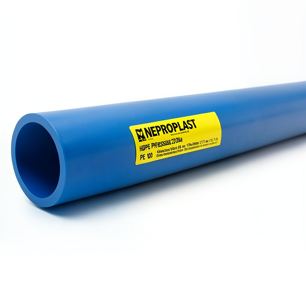 HDPE Pipes PE 100 Pressure 20 Bar Outside Diameter 140 mm Thickness 15.7 mm Blue | NEPROPLAST