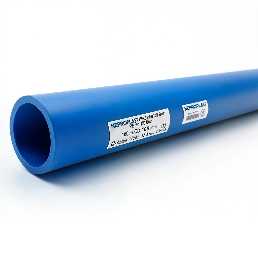 HDPE Pipes PE 100 Pressure 20 Bar 160 mm OD Thickness 17.9 mm Blue | NEPROPLAST
