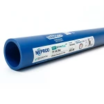 أنابيب HDPE بولي إيثيلين عالي الكثافة PE 100 ضغط 20 بار قطر خارجي 140 مم سمك 15.7 مم لون أزرق | نيبروبلاست