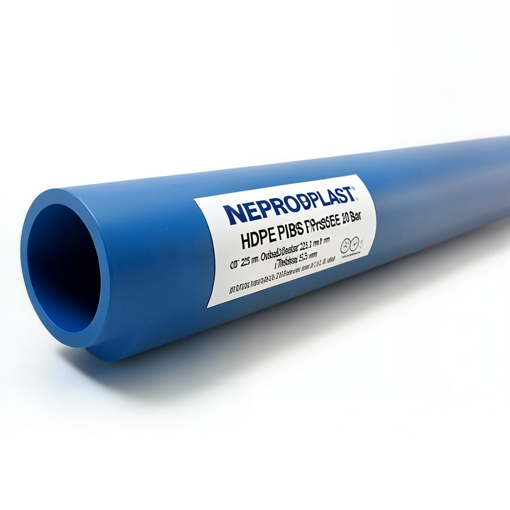 HDPE Pipes PE 100 Pressure 20 Bar Outside Diameter 225 mm Thickness 25.2 mm Blue | NEPROPLAST
