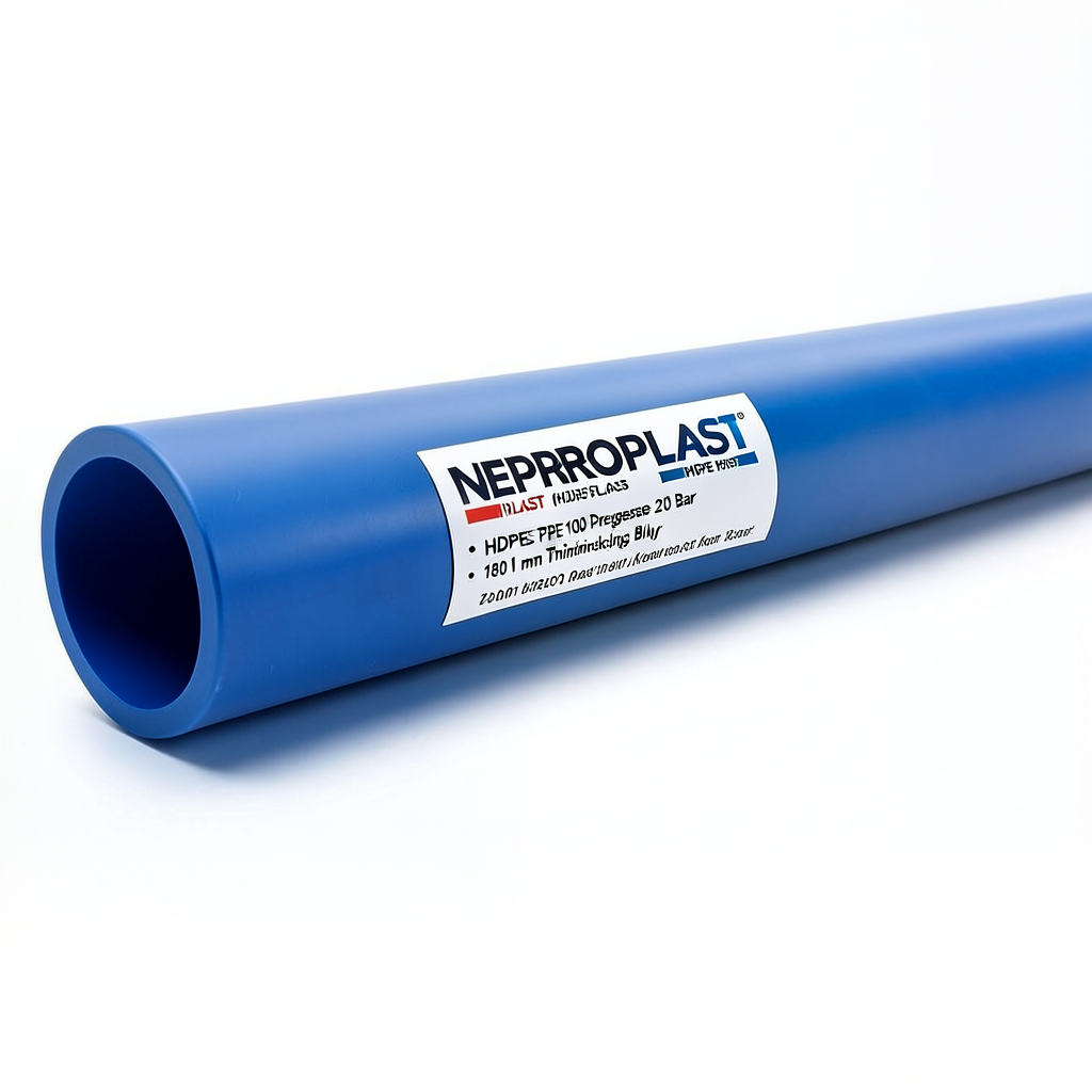 أنابيب HDPE PE 100 ضغط 20 بار قطر 180 مم سمك 20.1 مم لون أزرق | نيبروبلاست