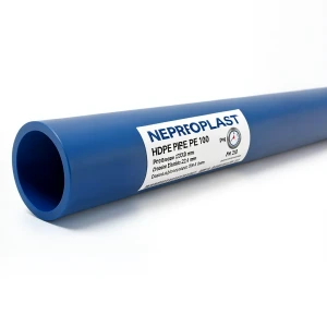 أنابيب HDPE PE 100 ضغط 20 بار قطر خارجي 200 مم سمك 22.4 مم لون أزرق | نيبروبلاست