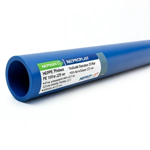 أنابيب HDPE PE 100 ضغط 20 بار قطر خارجي 225 مم سمك 25.2 مم أزرق | نيبروبلاست
