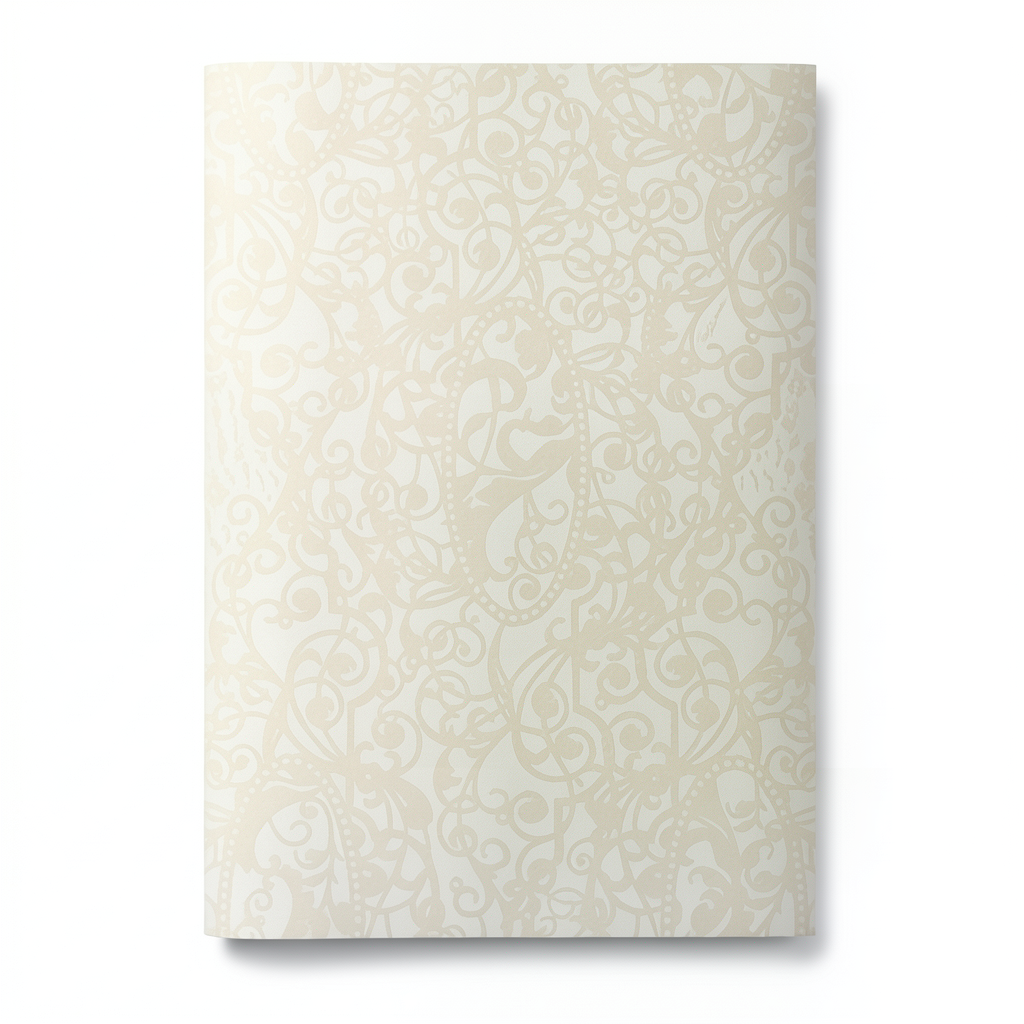 Patterned Wallpaper 10 m x 0.70 m Pale Beige, Model 14009