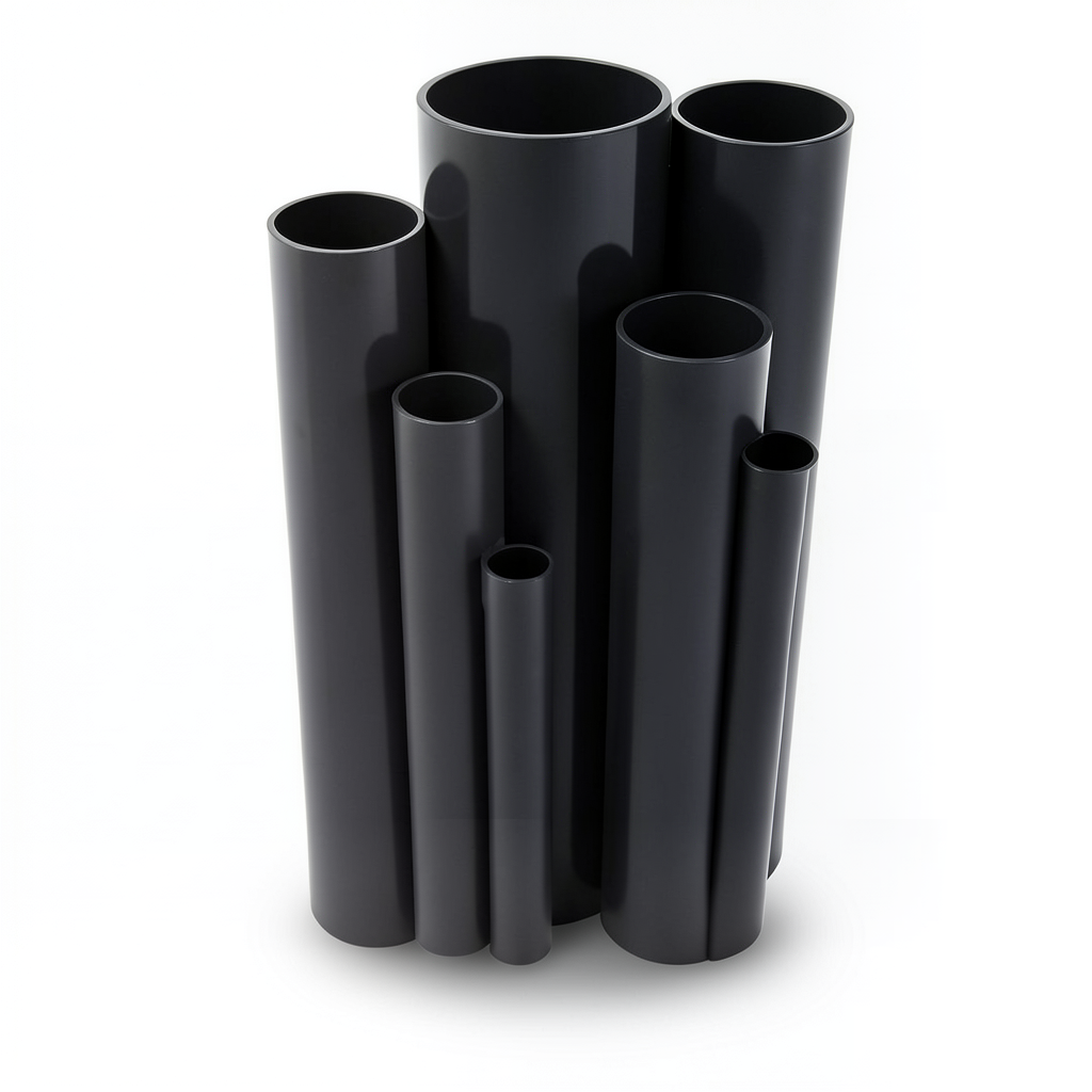 مواسير UPVC ضغط 10 بار قطر خارجي 450 مم سمك 21.5 مم لون اسود
