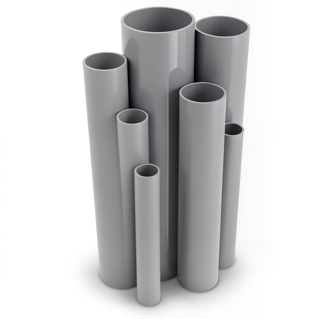 UPVC Pipes 6 Bar Pressure 355 mm Diameter 10.4 mm Thickness Gray